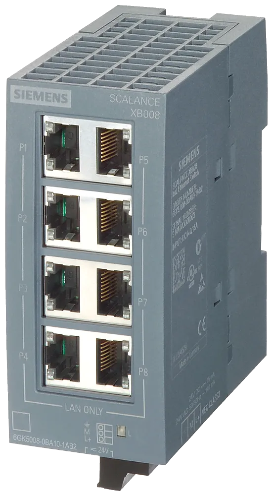 SCALANCE XB008 Unmanaged Industrial Ethernet Switch