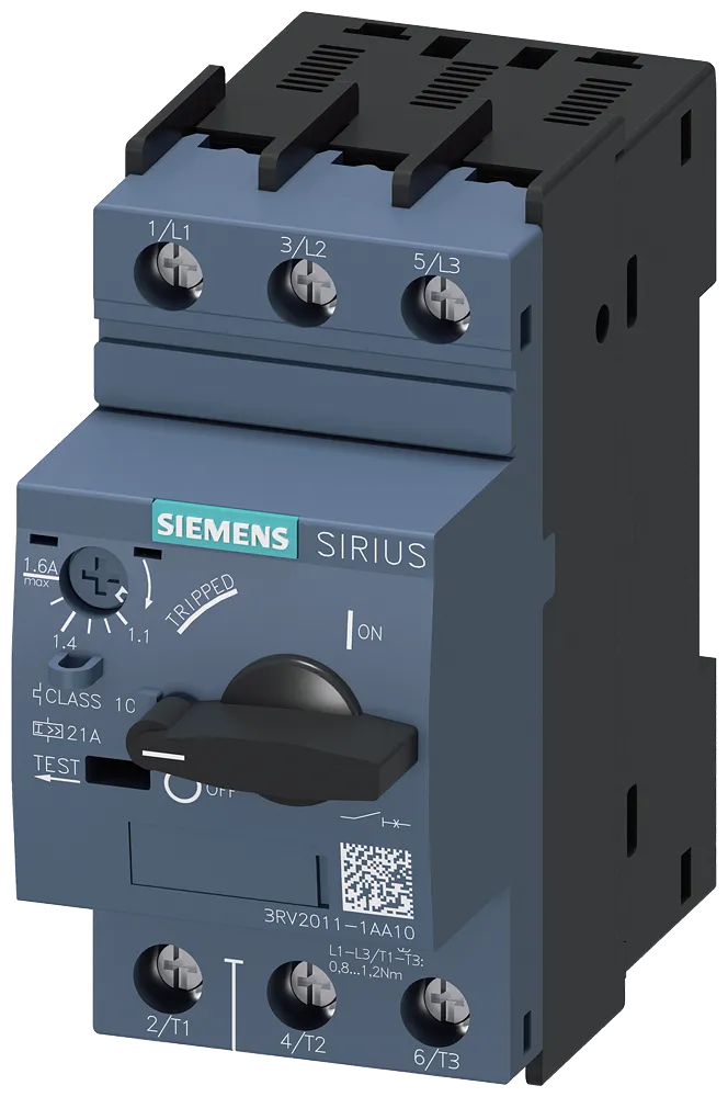 Siemens SIRIUS 3RV2011-1AA10 Motor Protection Circuit Breaker – 1.1–1.6A